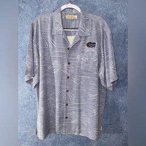 Tommy Bahama Silk UF Gators Blue Palm Print Men's Shirt
